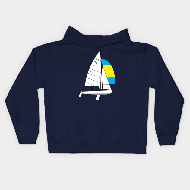 International 420 Sailboat Kids Hoodie by CHBB